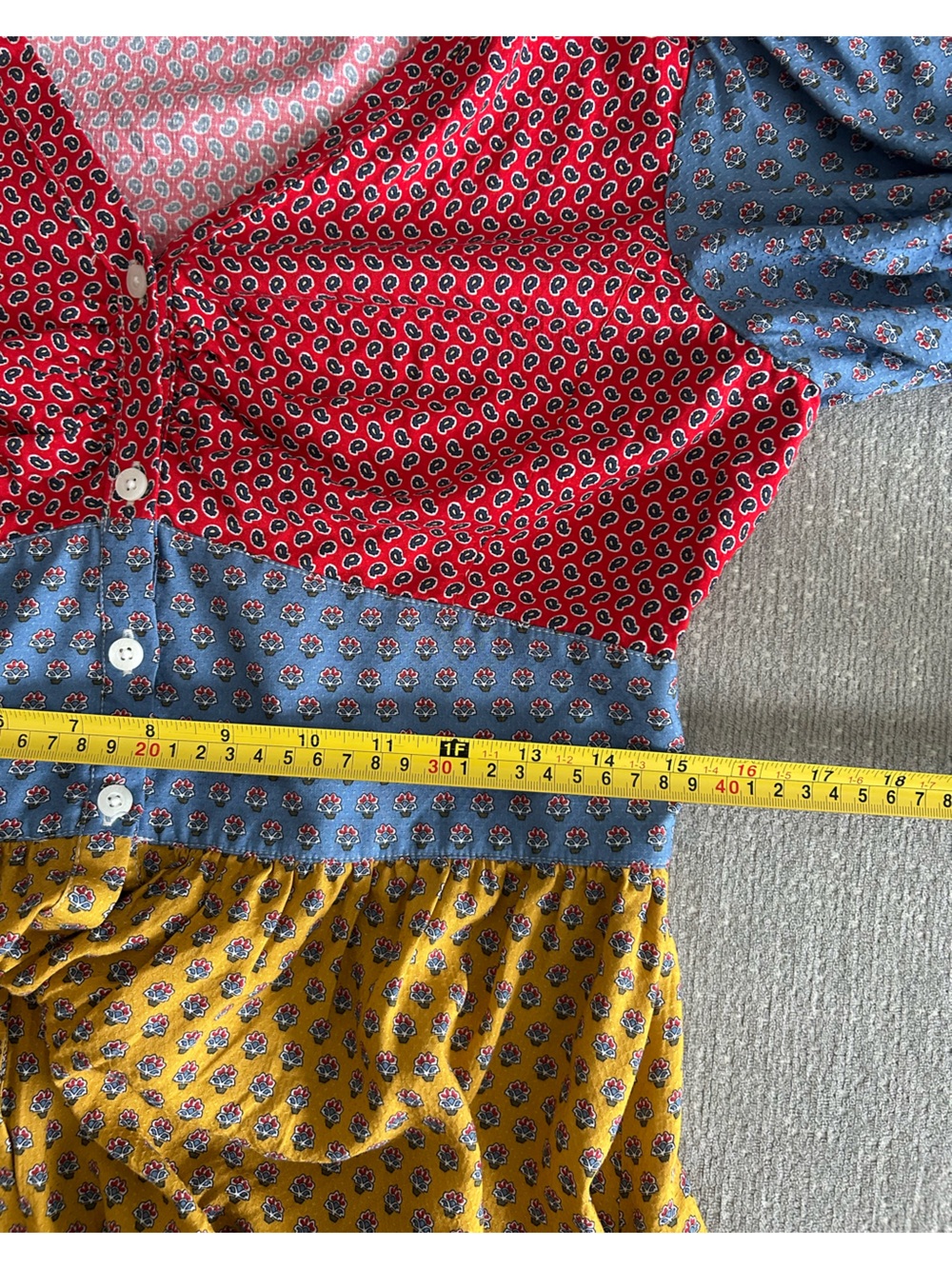 Brooks Brothers Tiered Patchwork Maxi Dress Boho Country Chic L Cottagecore - Picture 12 of 15